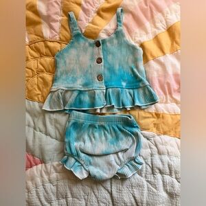 18-24 month Blue Tie-Dye Kids Ruffle Set